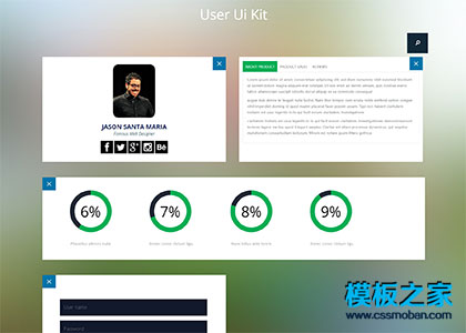 简单User Ui Kit html代码模板