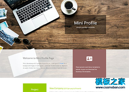 扁平化Mini个人求职简历介绍html5模板