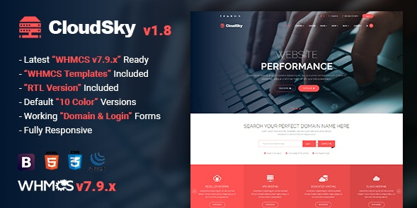 CloudSky v1.7 - WHMCS 多用途模板下载