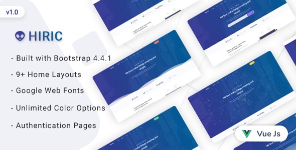Hiri v1.0主题模板响应Vuejs企业前端页面模板